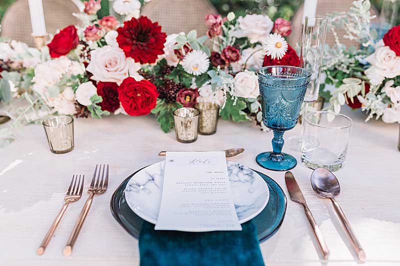 Romantic Jewel-Toned Wedding Tabletop