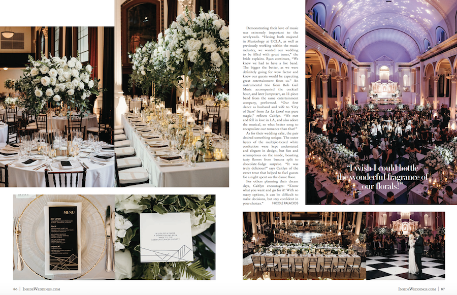 Art Deco Vibiana Wedding Featured in Inside Weddings1