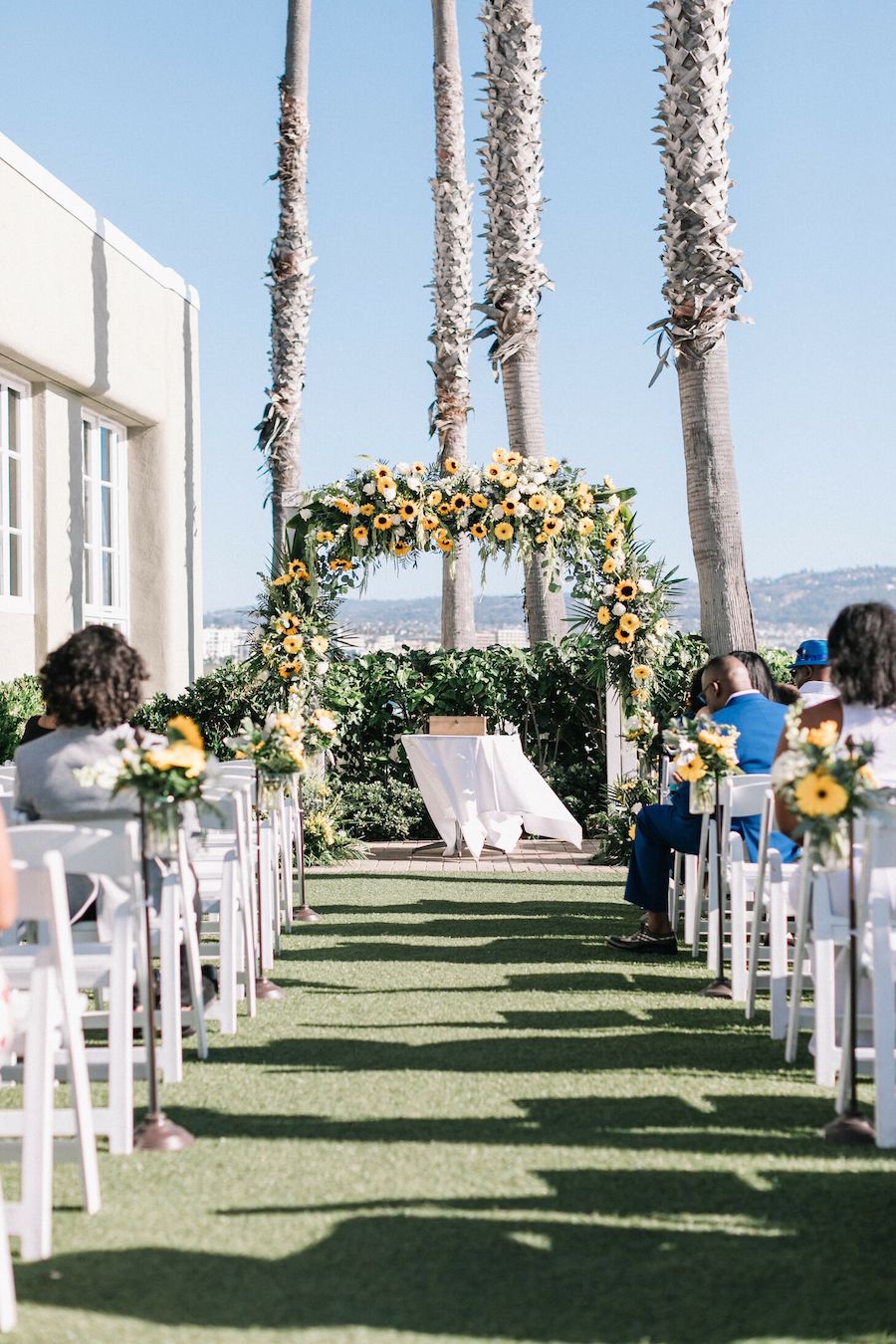 Redondo Beach Sunflower Wedding Featured on The Knot