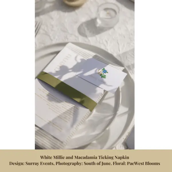 White Millie and Macadamia Ticking Napkin