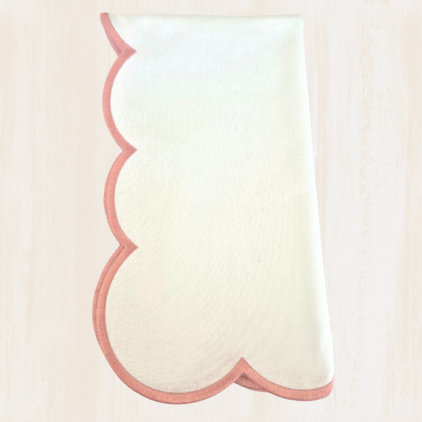 Tea Rose Scallop Edge Napkin