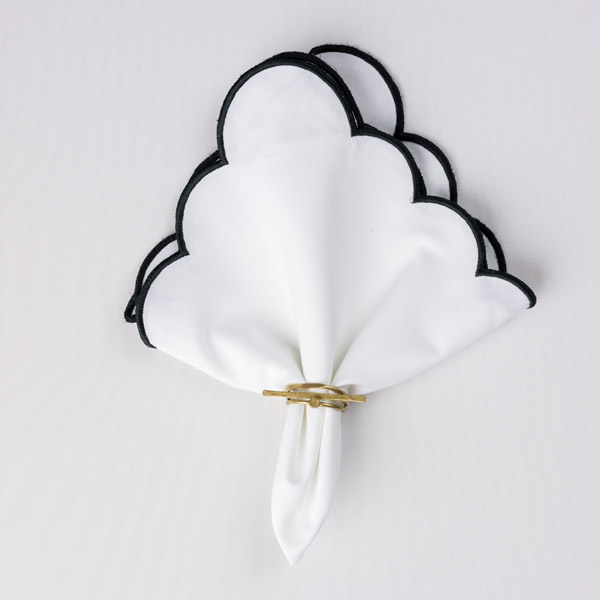 Black Scallop Edge Napkin