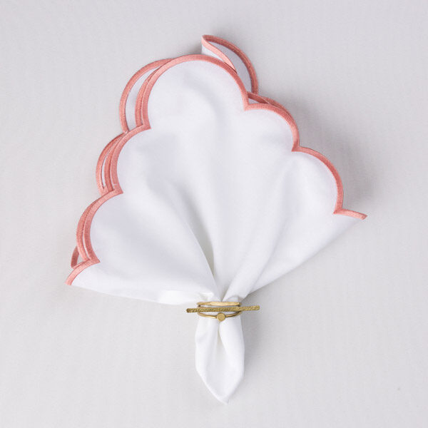 Tea Rose Scallop Edge Napkin